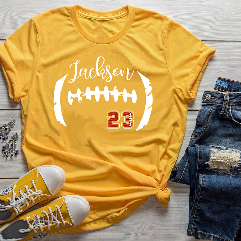 Custom Football Mom Tee Personalized T-Shirt Name & Number / N138Th ...