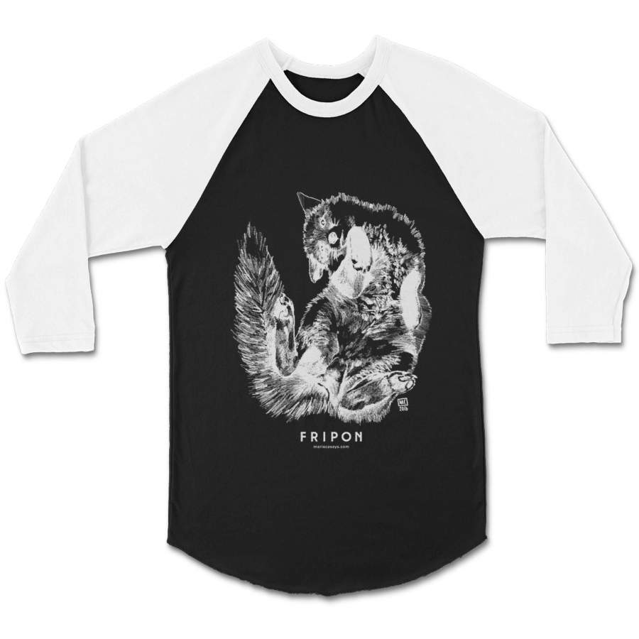 Renard Fripon Rascal Rogue Mischievous Cheeky Animal Totem 2016 Illustration Drawing Dessin Casual CPY Unisex 3/4 Sleeve Baseball Tee T-Shirt