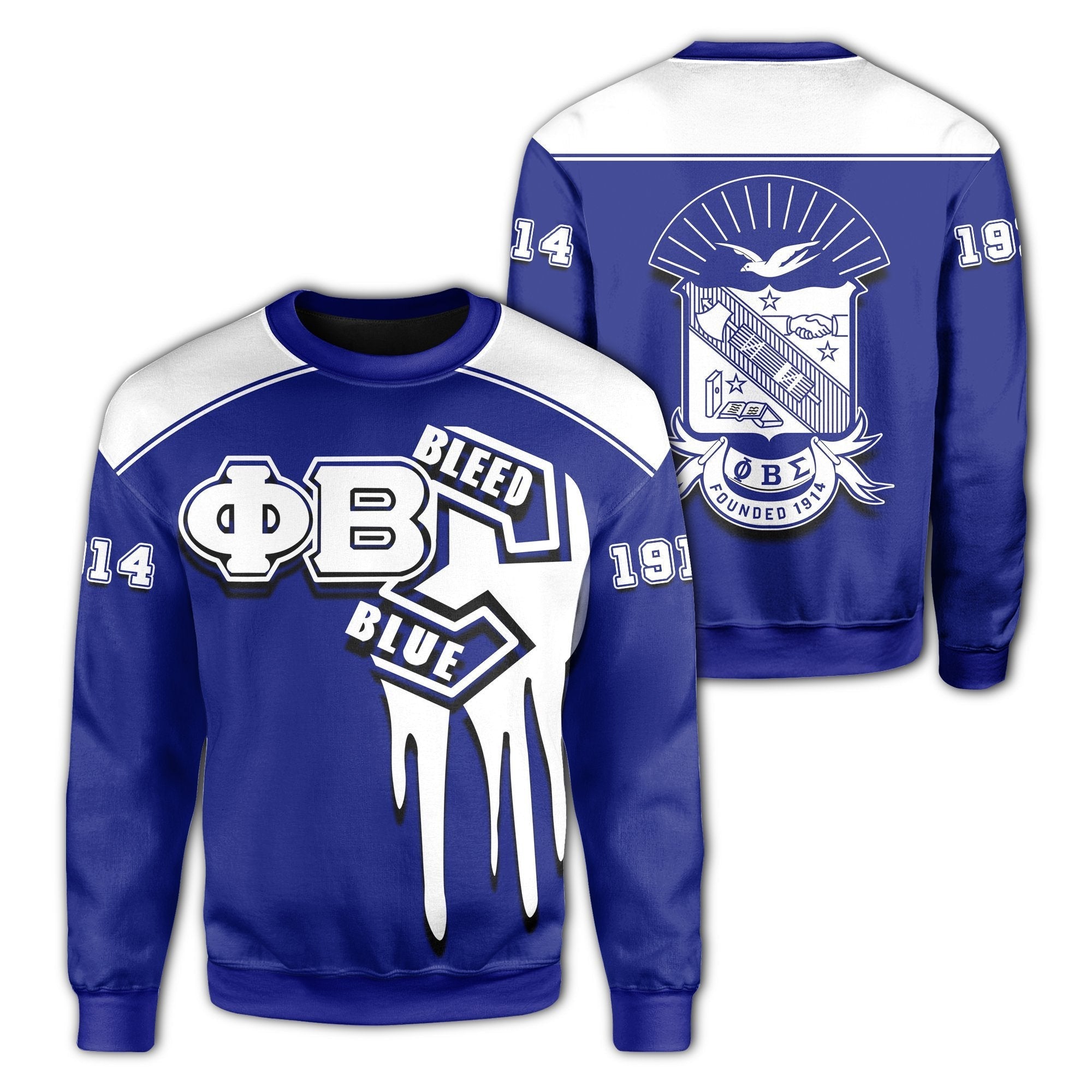 Fraternity Sweatshirt – Phi Beta Sigma Bleed Blue – Sport Two