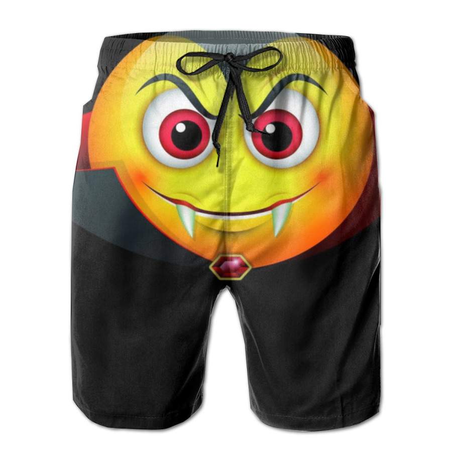 2 Pack Vampire Halloween Horizontal Poster Men Swim Trunks Drawstring Elastic Waist Quick Dry Beach Shorts with Mesh Lining Swimwear Bathing Suits