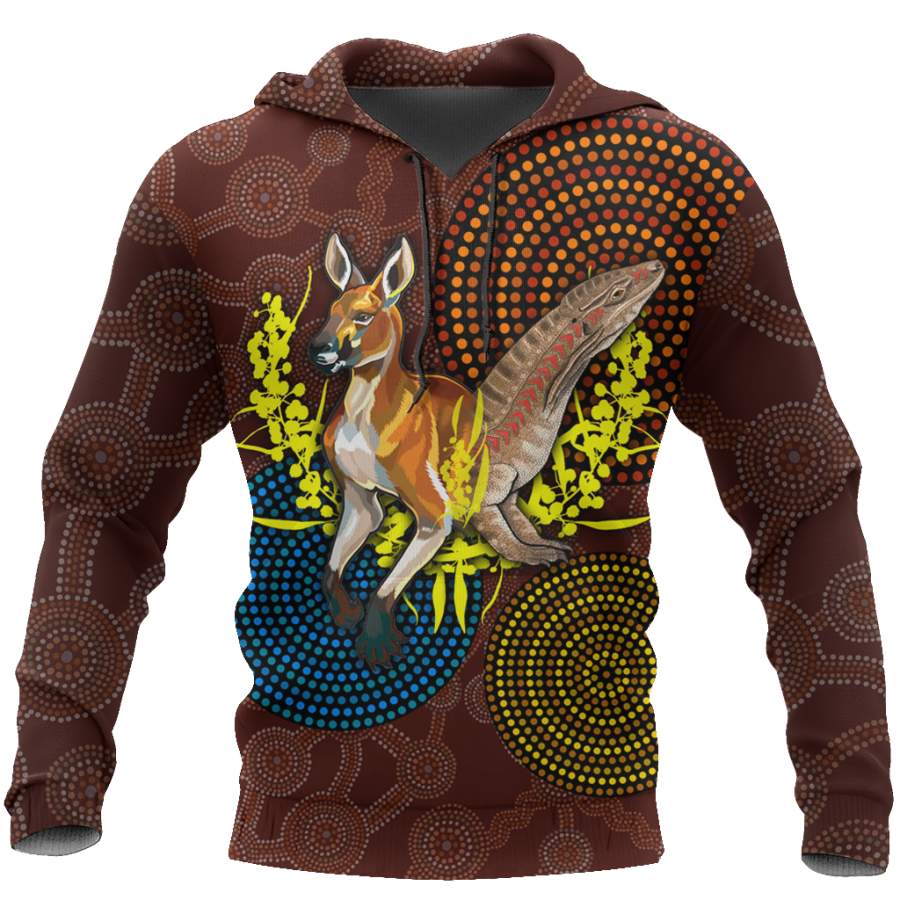 We are one Koori and Australia all over shirt for men and women brown TR030401