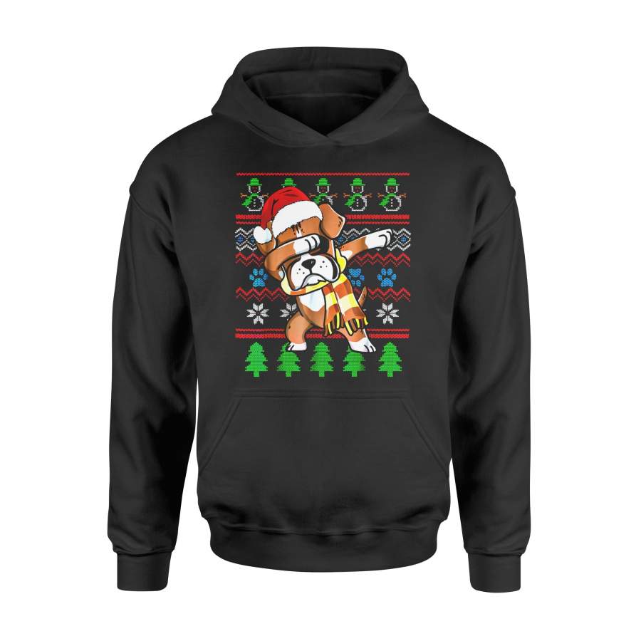 Christmas gift idea Boxer Dabbing Santa Hat Ugly T-Shirt – Standard Hoodie