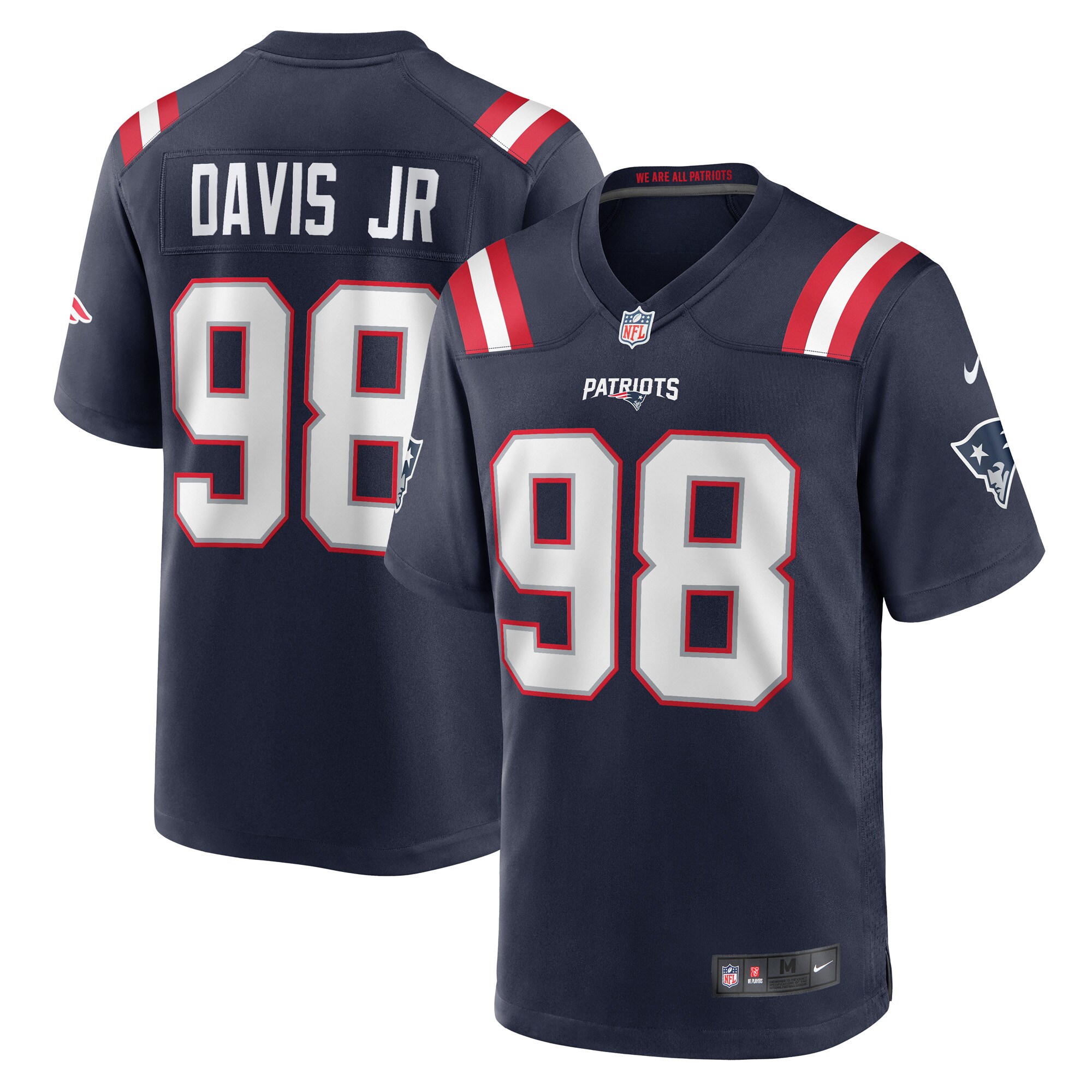 Carl Davis Jr. New England Patriots Game Player Jersey – Navy