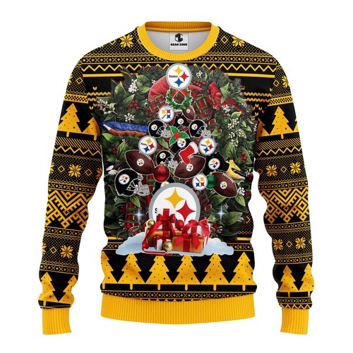 Pittsburgh Steelers Tree Christmas Gift For Fan Ugly Wool Sweater Christmas