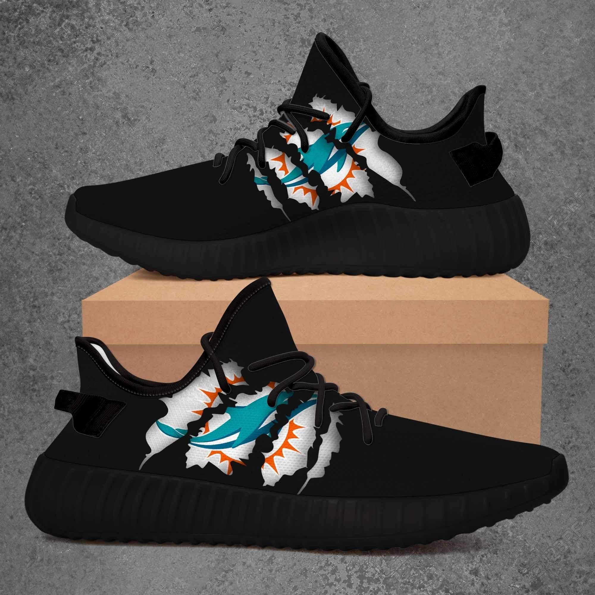 Miami Dolphins Custom Yeezy Yeezy Boost 350 V2 Shoes Sport Teams Top Trending Custom Shoes Gift