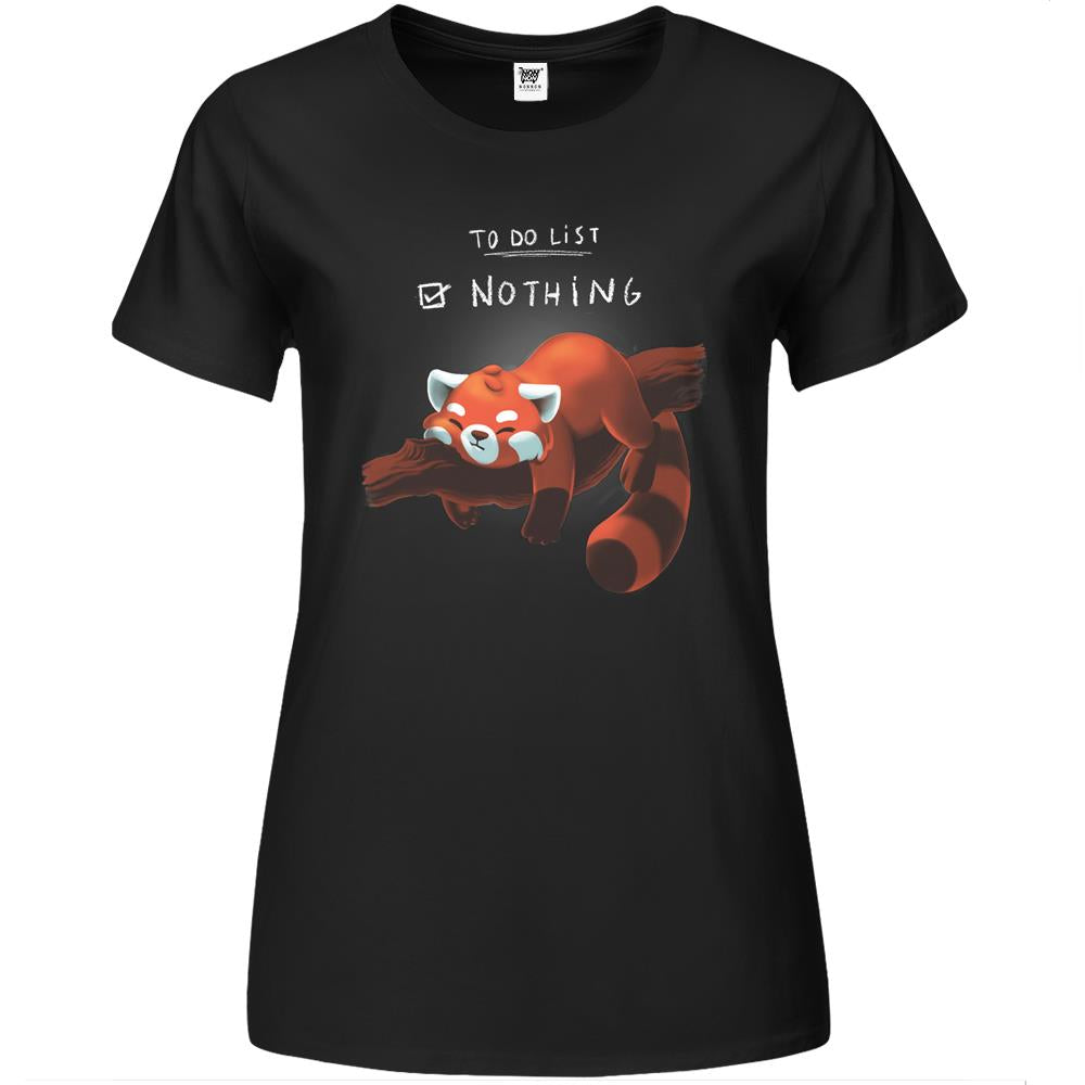 Red Panda Day – To Do List Nothing – Cute Fluffy Animal – Procrastinate Premium Womens T Shirts