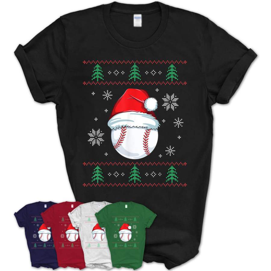 Ugly Christmas Baseball T-Shirt Boys Kids Ball Santa Pajama T-Shirt – Teezou Store