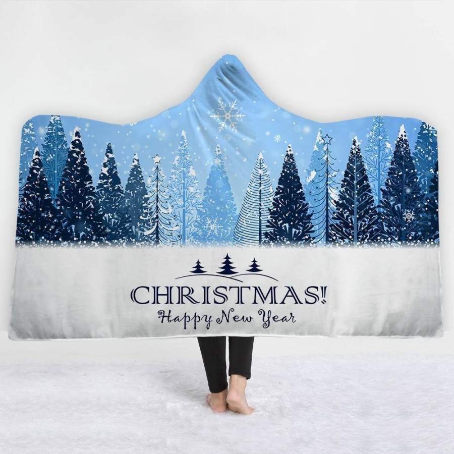 X-Mas Spruce X Pine Trees Hooded Blanket Christmas Decoration Ideas Christmas Gift Ideas