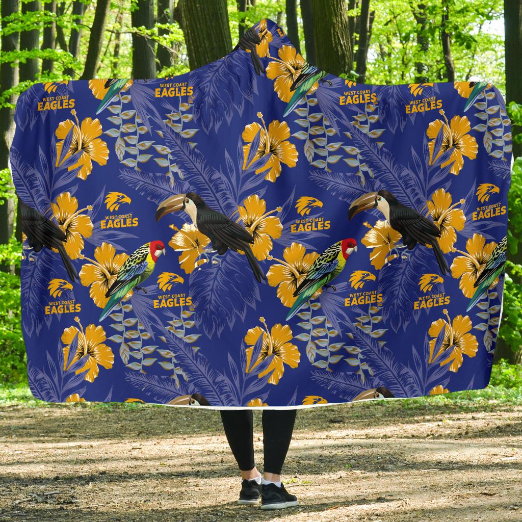 West Coast Eagle Hooded Blanket – Tropical Pattern A25