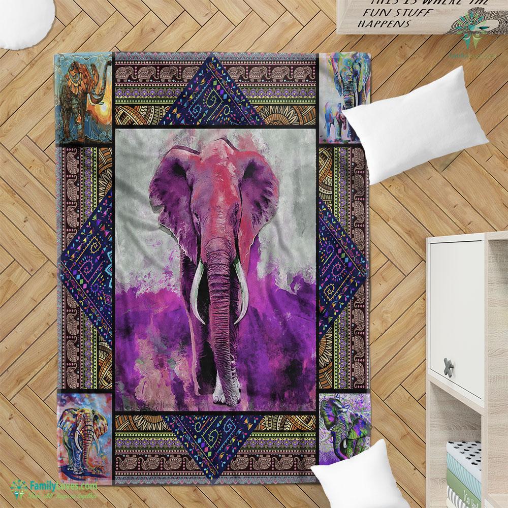 Elephant Watercolor Blanket 6