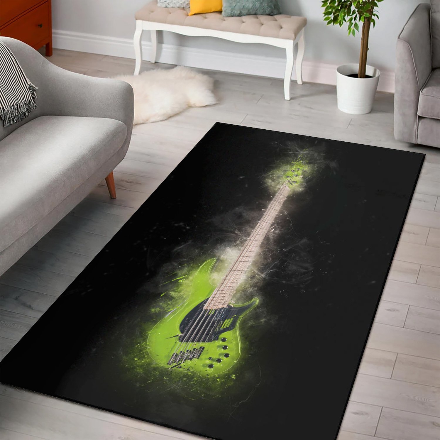 Guitar Bass  Instrument Area Rug,  Kitchen Rug,  Halloween Gift