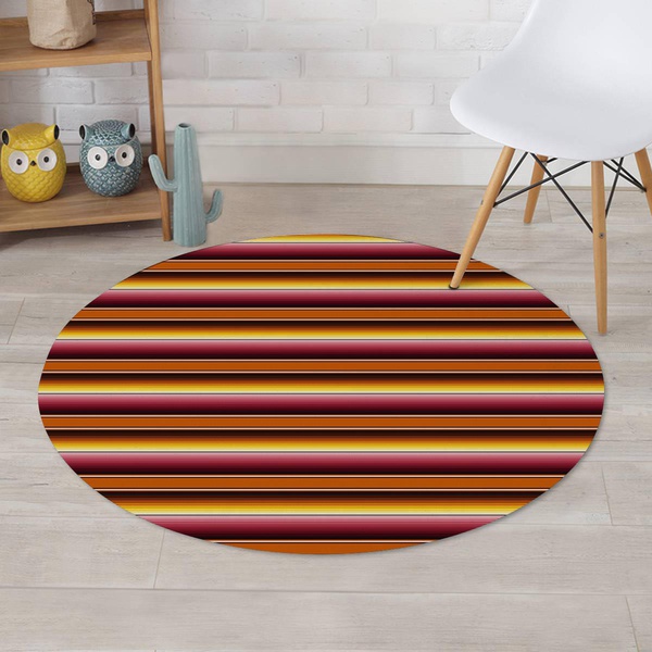 Yellow Mexican Baja Round Rug