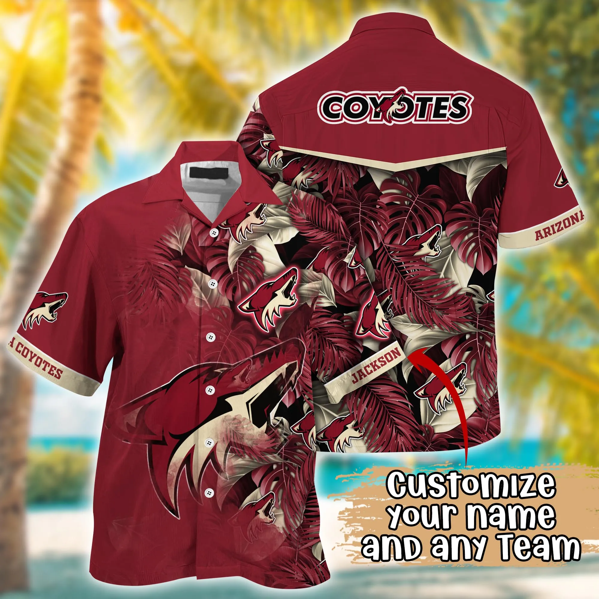 Arizona Coyotes Nhl Summer Hawaii Shirt And Tshirt Custom Aloha Shirt