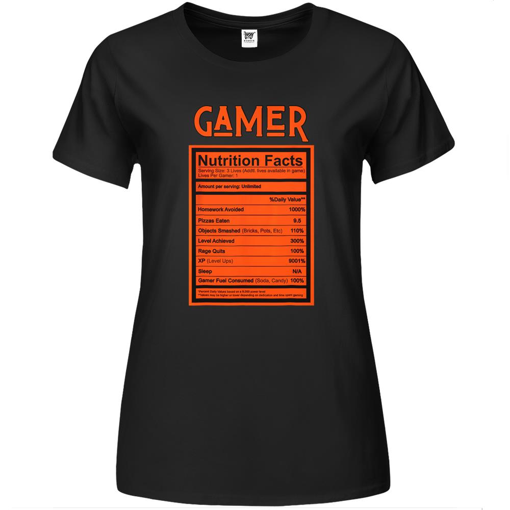 Nutritional Facts Shirt, Gamer Nutrition Facts Shirt, Gamer Nutritional Facts Men Women Gamers Gaming Shirt Premium Womens T Shirts