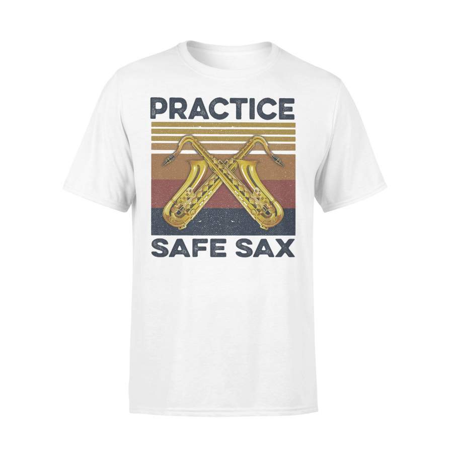 Practice Safe Sax Saxophone Vintage Retro T-shirt