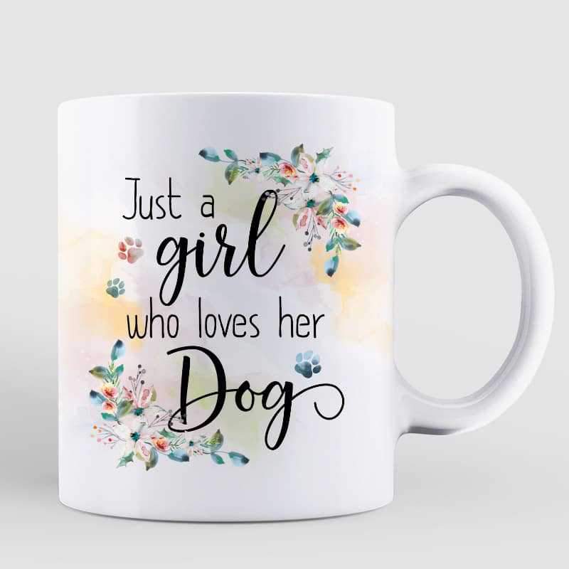 Dog Mom Floral Woman Holding Peeking Dog Personalized Mug