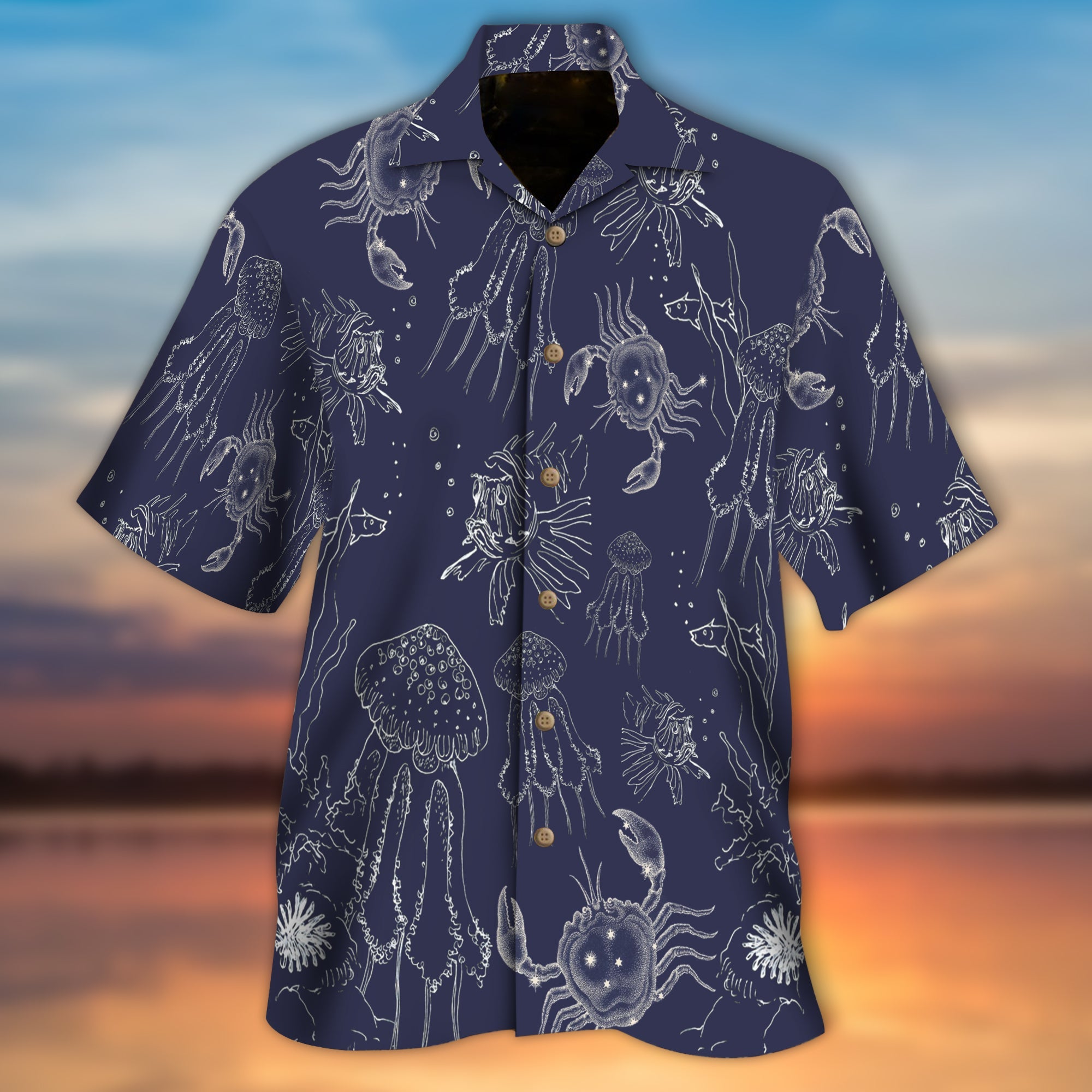 Blue Jellyfish Crab Hawaii Lover Hawaii Shirt For Men Women Ha80844