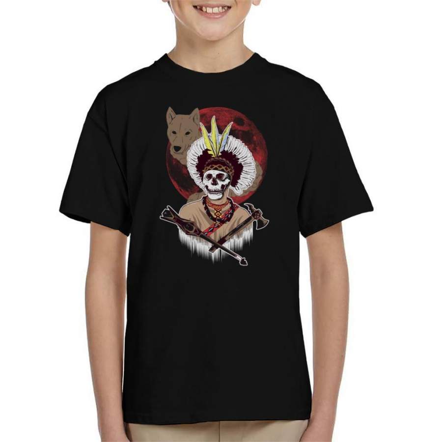 Apache Wolf Moon Kid’s T-Shirt