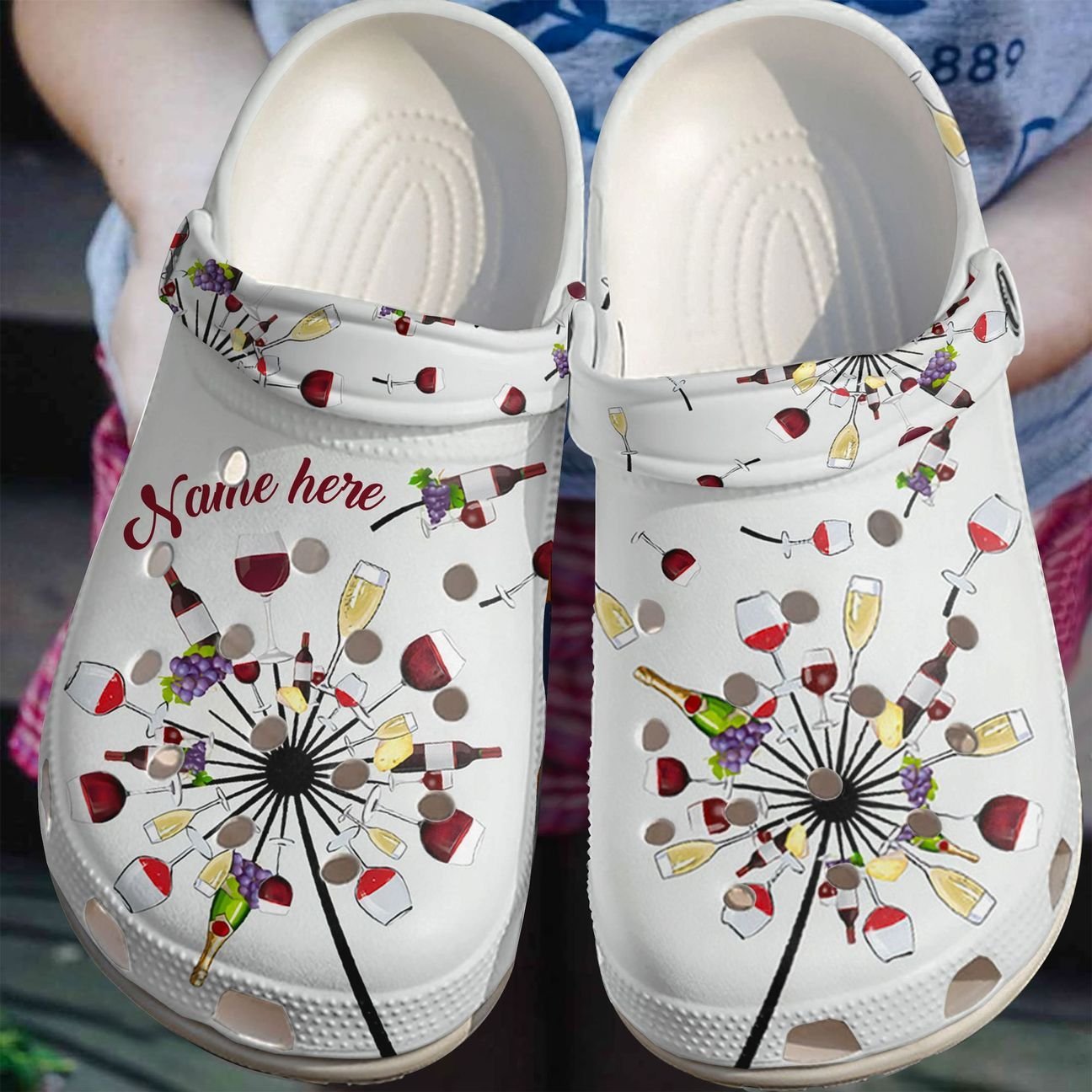 Wine Personalized Clog, Custom Name, Text, Color, Number Fashion Style For Women, Men, Kid, Print 3D Wine Life