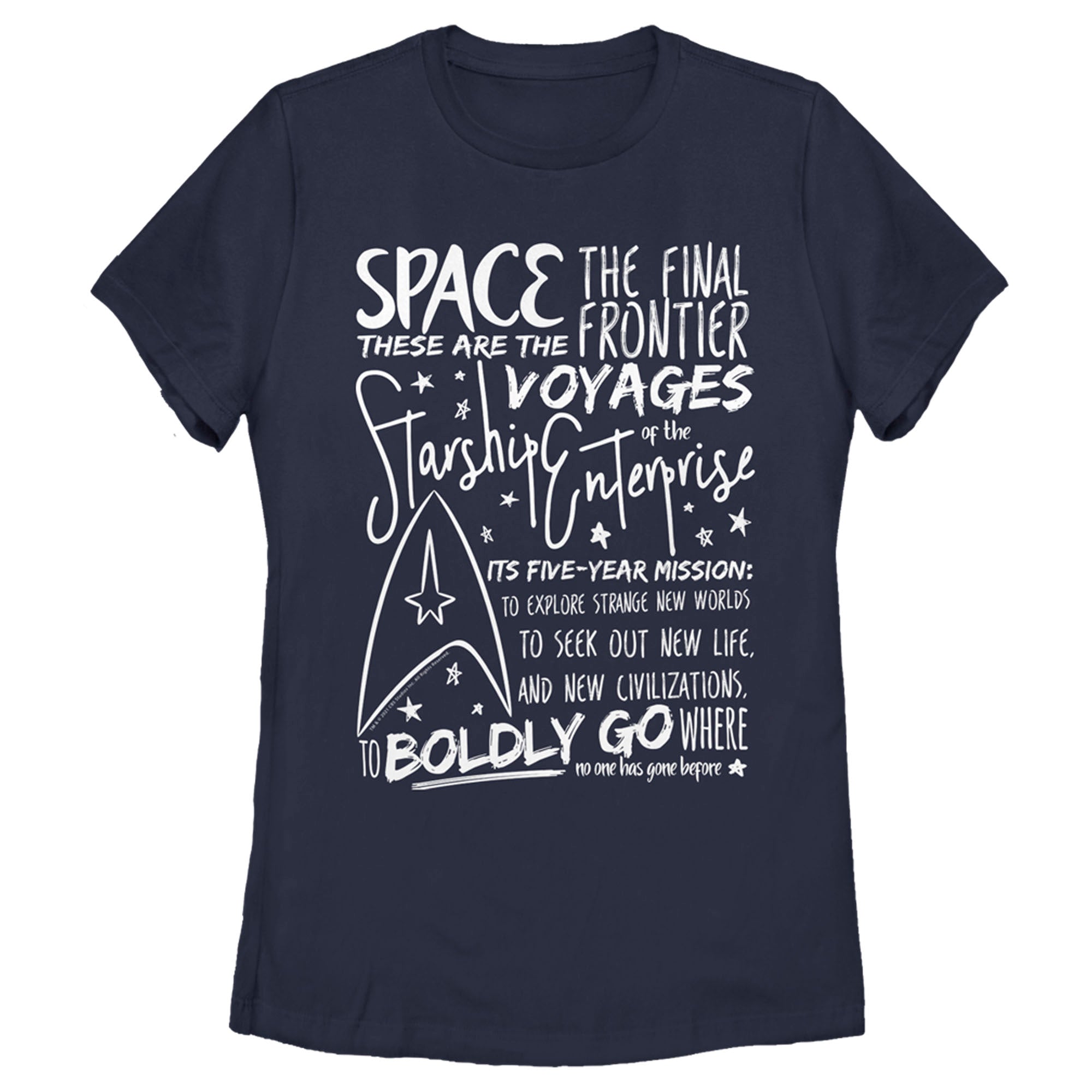 Women’S Star Trek 5-Year Mission Text T-Shirt