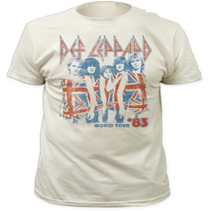 Def Leppard  83 World Tour Vintage White Fitted t-shirt