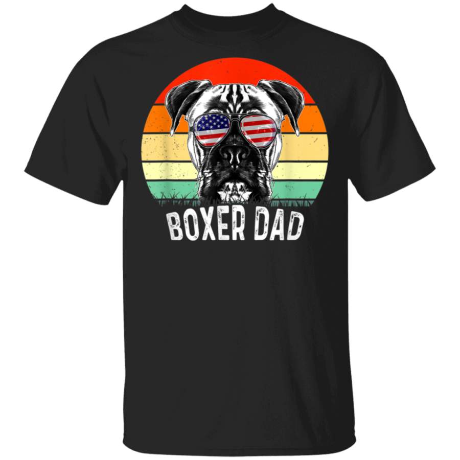 Vintage Boxer Dad Ever Daddy Funny Dog Dad Father Tshirt