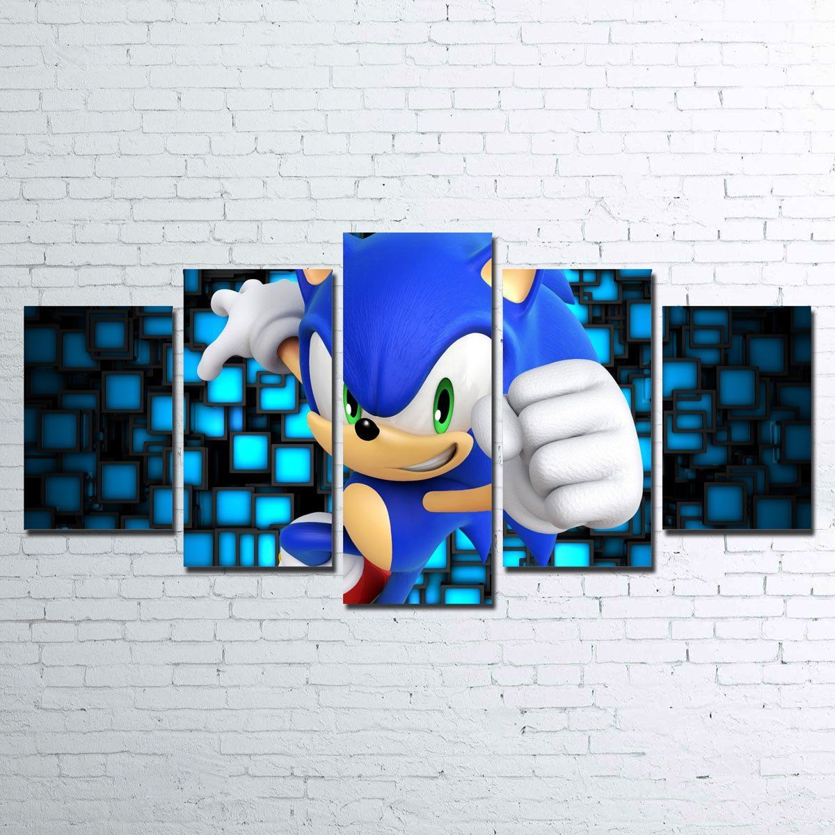 Sonic The Hedgehog Anime 5 Panel Canvas Art Wall Decor