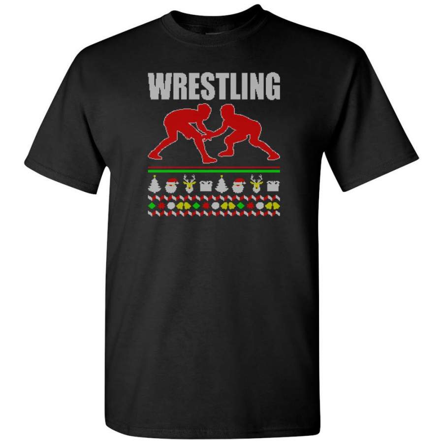 Wrestling Ugly Christmas Sweater – Short Sleeve T-Shirt