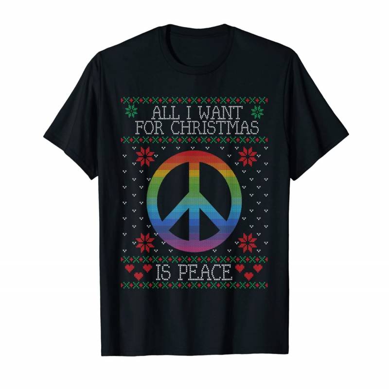 All I Want For Christmas Is Peace Lgbt Pride Ugly Sweater T-shirt