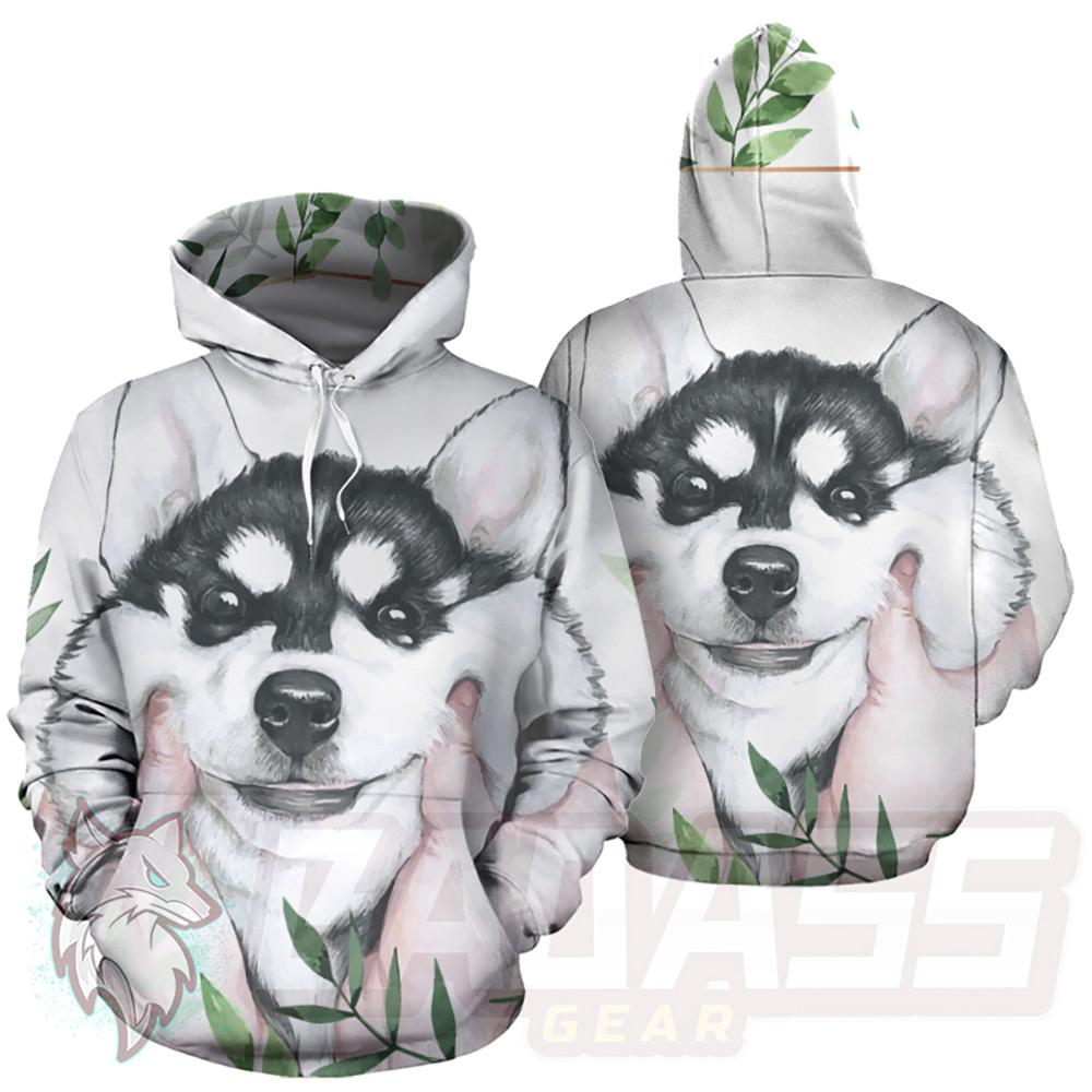 Husky in Hand HUK-0001 Hoodie Allover