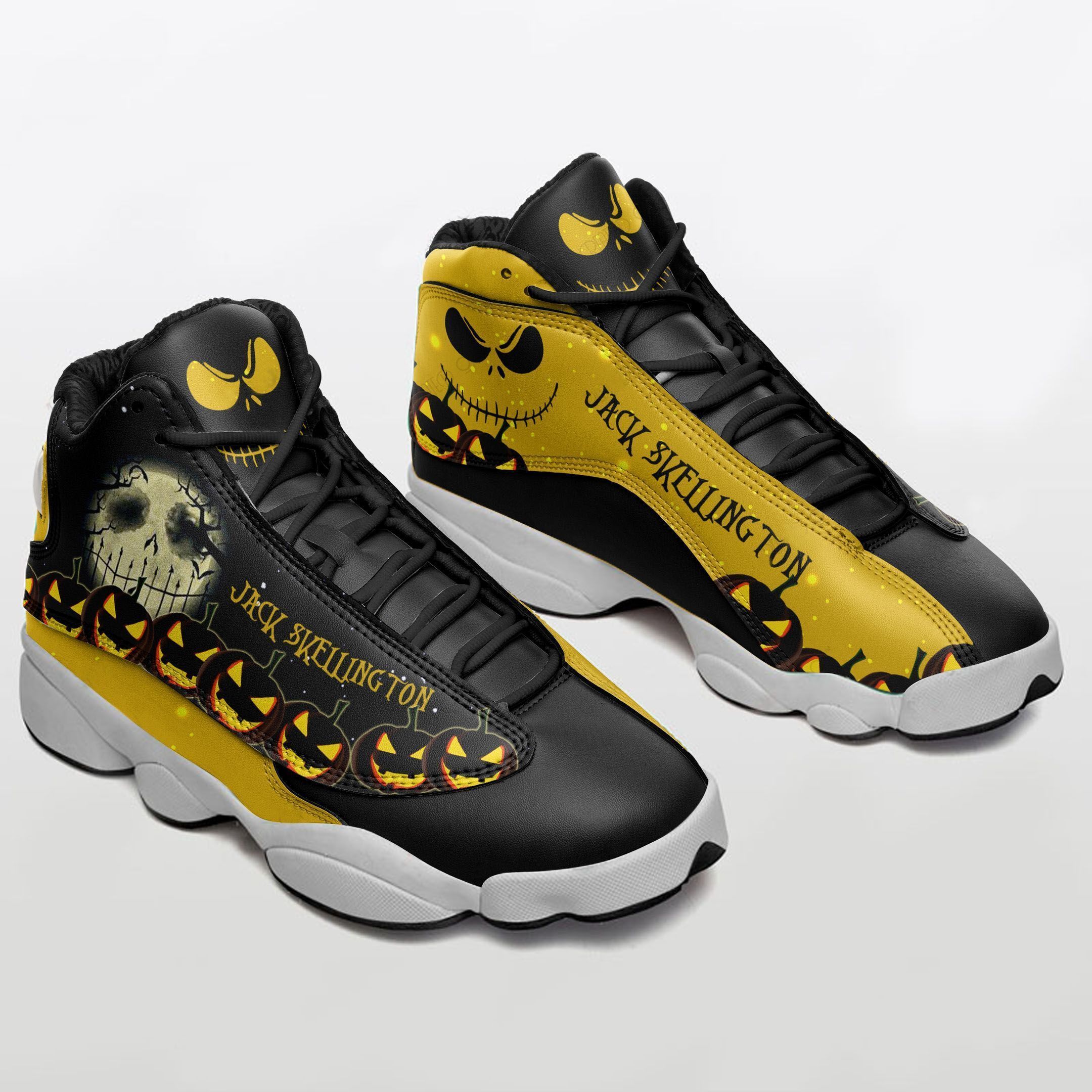 Jack Skellington Pumpkin Halloween Jordan 13 Shoes JD13 Sneakers Personalized Shoes Design