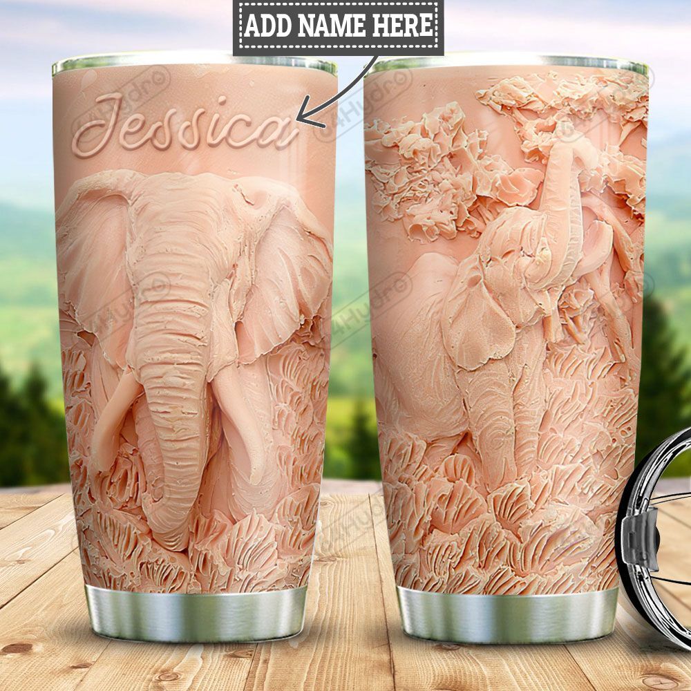 Personalized Pink Elephant Hlz1211019 Stainless Steel Tumbler