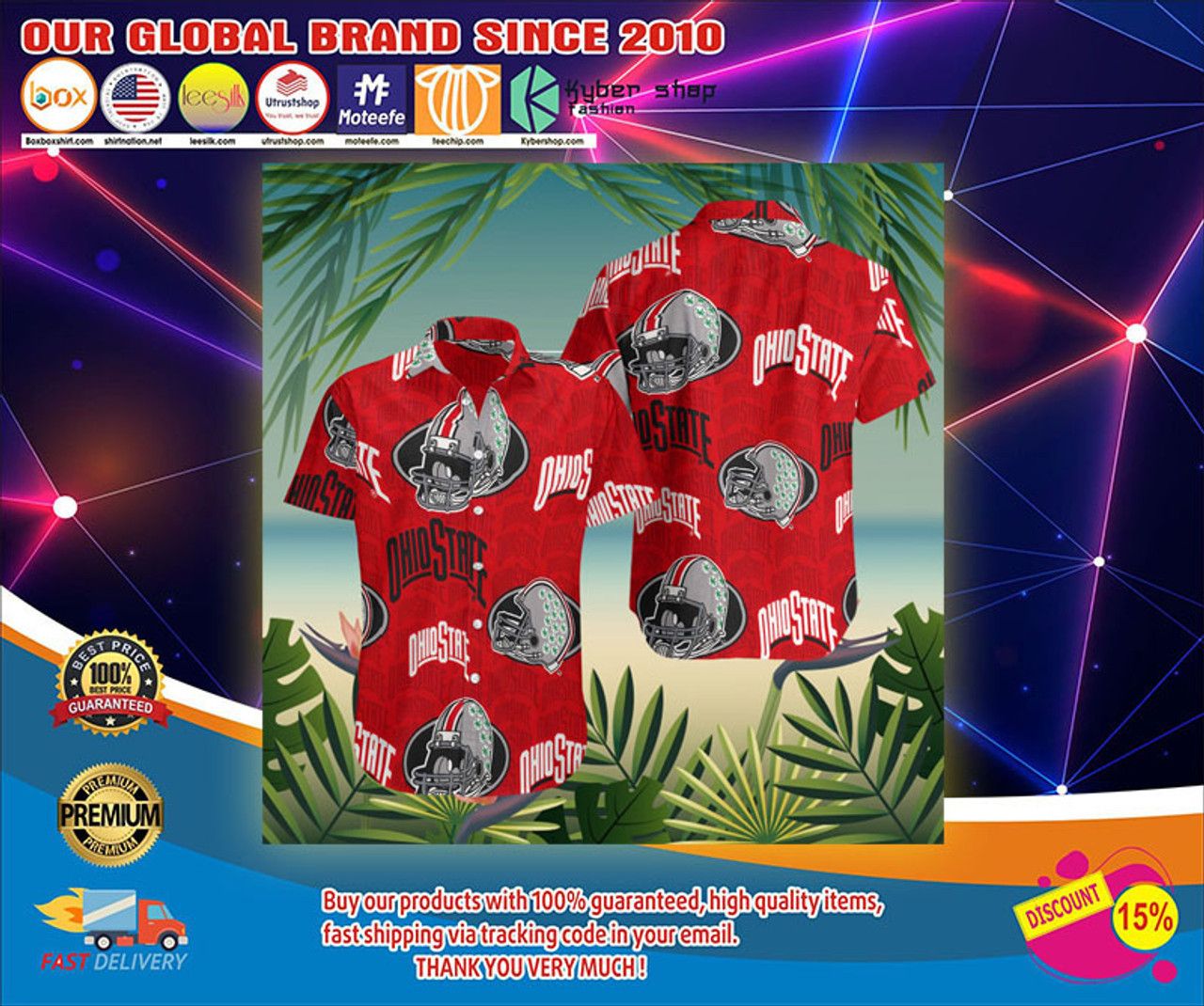 NCCA Ohio State Buckeyes Red Hawaiian Shirt