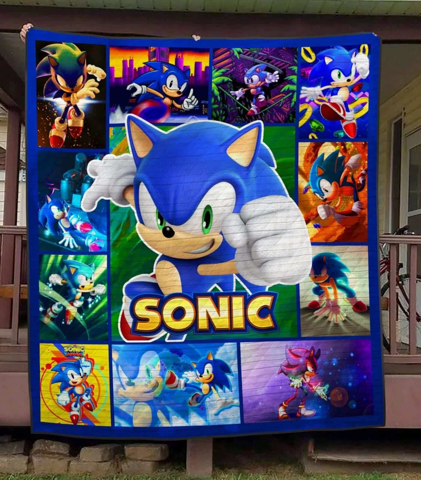 Sonic The Hedgehog Quilt Blanket Humpine