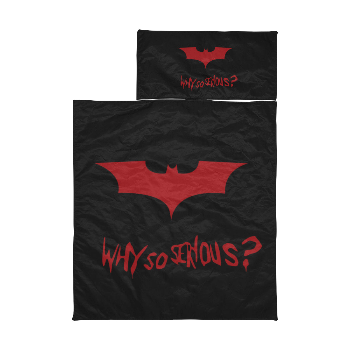 Why So Serious Batman Joker Sleeping  Bag Small Size 30 Inch(W) X 33 Inch(L), Pillow Cover 21 Inch(W) X 10 Inch(L) For Kid