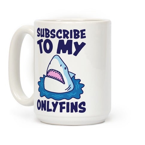 Subscribe To My Onlyfins Shark Parody Coffee Mug