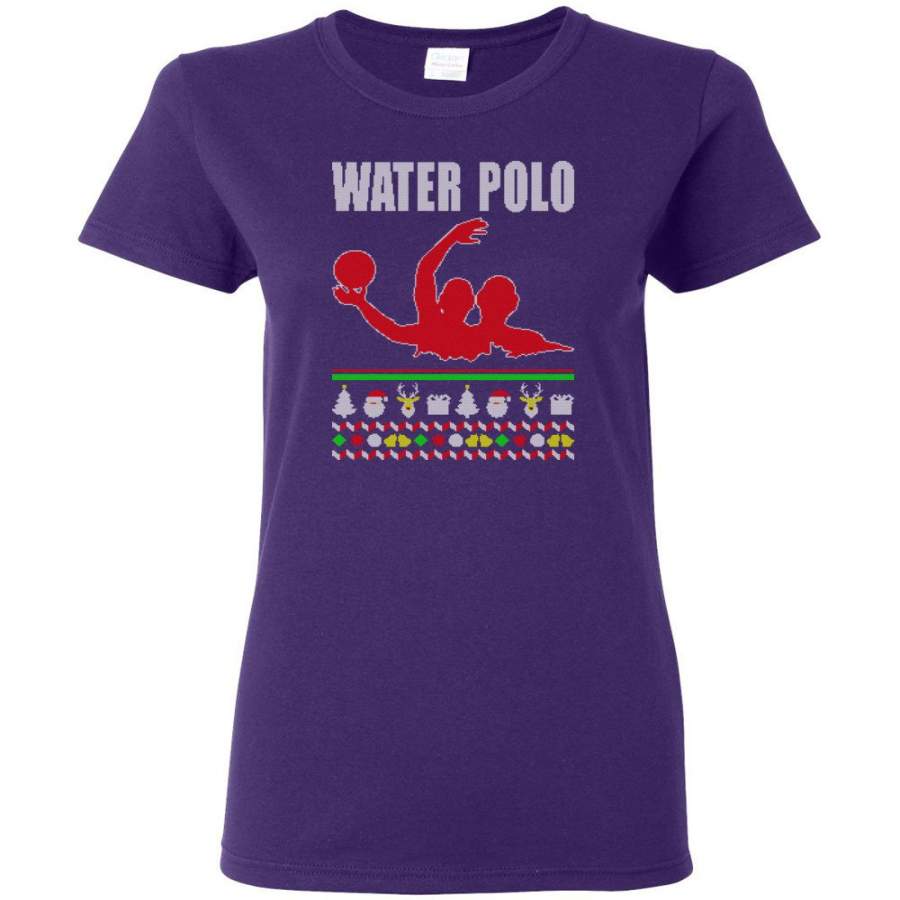 Water Polo Ugly Christmas Sweater Women Tee