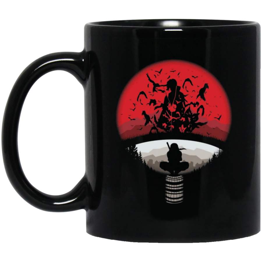 Itachi uchiha red moon naruto Mug Black Mug