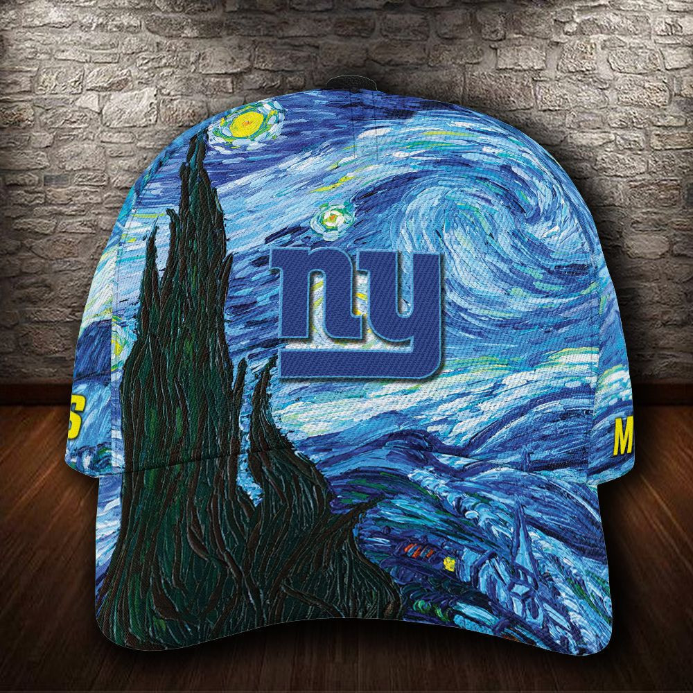 Personalized New York Giants Starry Night Van Gogh All Over Print 3D Baseball Cap