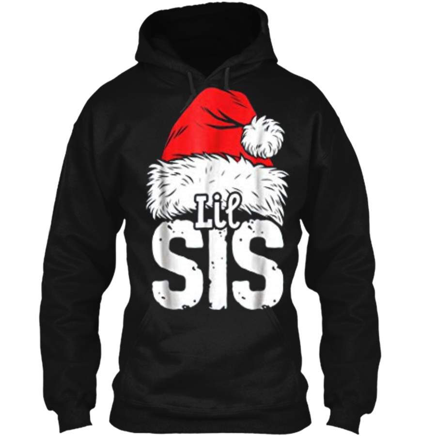 Little Sister Christmas Santa Family Matching Pajama Pullover Hoodie 8 oz