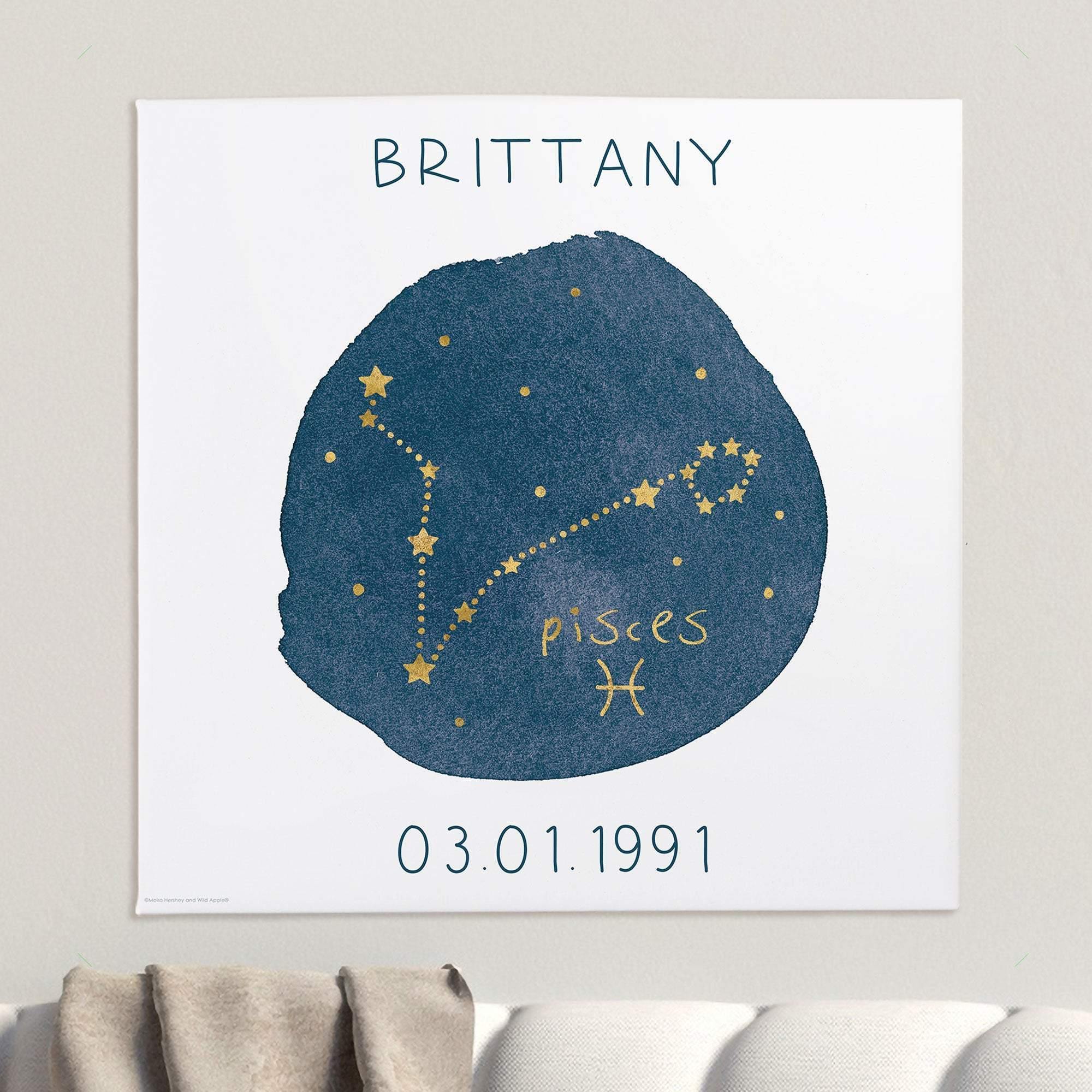 [Personalized Name] Pisces Zodiac Sign – Perfect Gift Idea, Gift For Family, Gift For Home Decor, Best Idea Gift – Matte Canvas, Wall Art, Canvas Prints