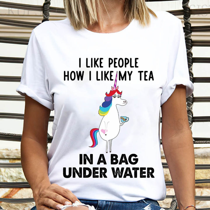 I Like People How I Like My Tea Funny Unicorn Gift Standard/Premium T-Shirt