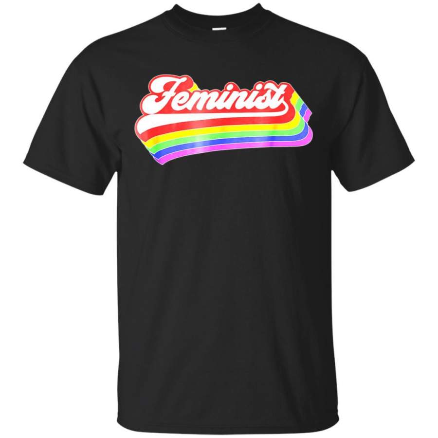 Feminist T Shirt. Retro 70’s Feminism Shirt. Vintage Rainbow