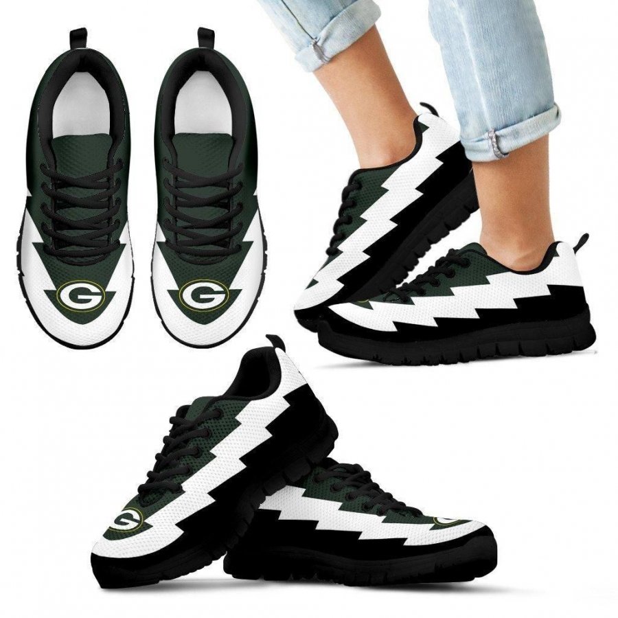 Jagged Saws Creative Draw Green Bay Packers Sneakers #856