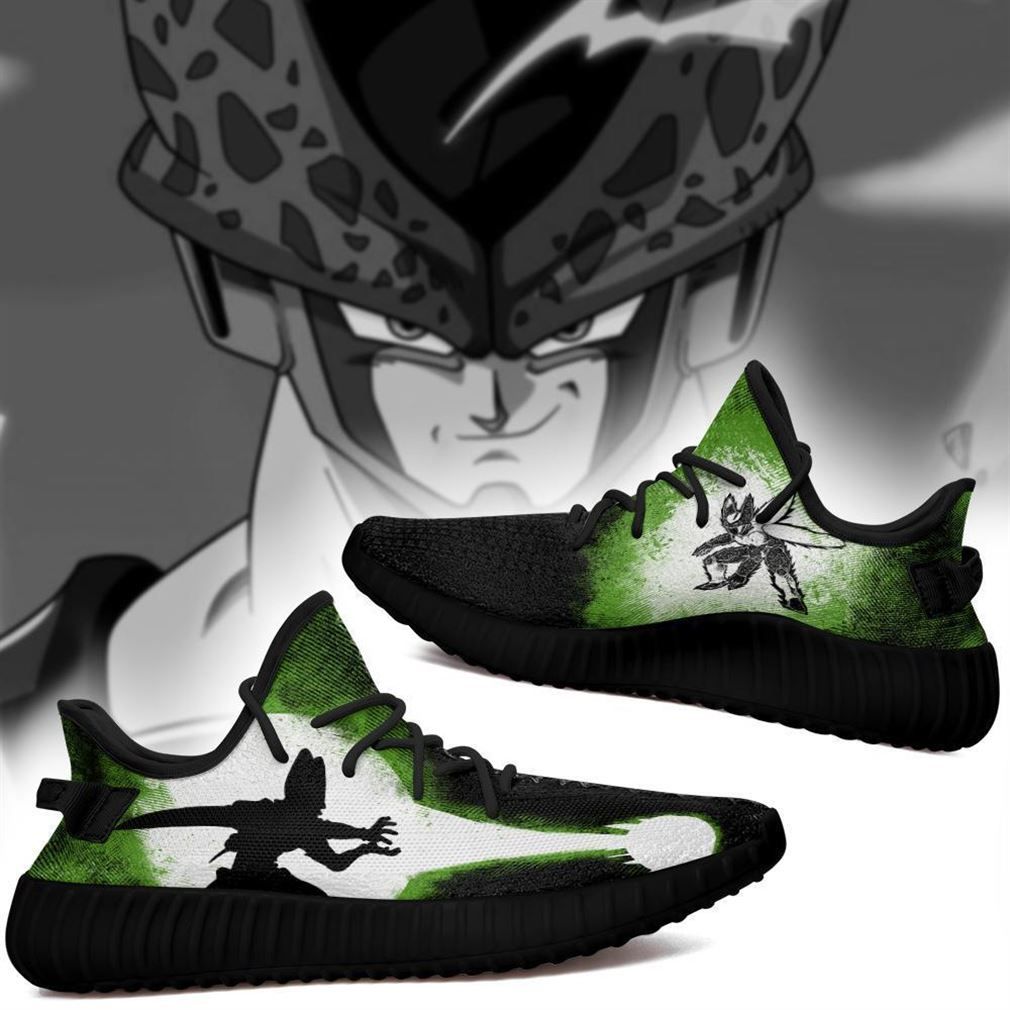 Cell Silhouette Yz Skill Custom Dragon Ball Z Anime Yeezy Black Shoes Sport Sneakers