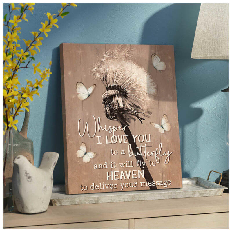 Whisper I Love You To A Butterfly Premium Canvas Wall Art