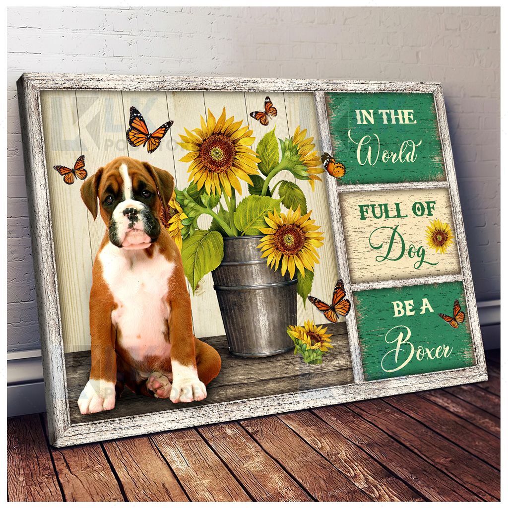 BOXER – CANVAS In the World [11-P] | Framed, Best Gift, Pet Lover, Housewarming, Wall Art Print, Home Decor