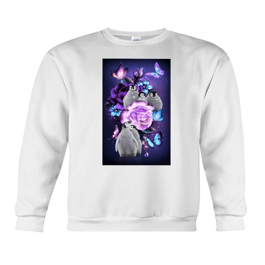 Penguin Magical Violet Flowers Sweatshirt