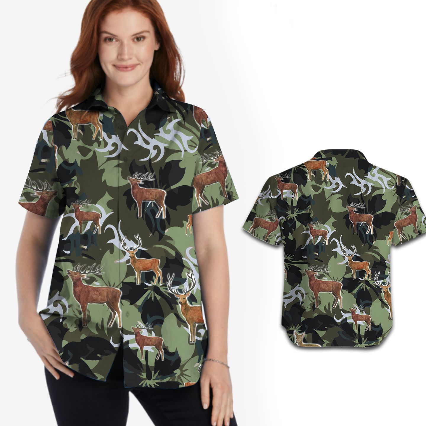 Camouflage Deer Hunting Women Hawaii Shirt For Hunters In Daily Life Ha77238