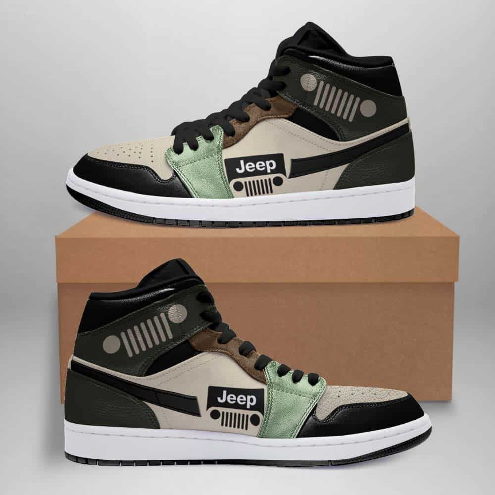 Jeep Cars Logo Air Jordan 1 Mid Printing Shoes Sneaker